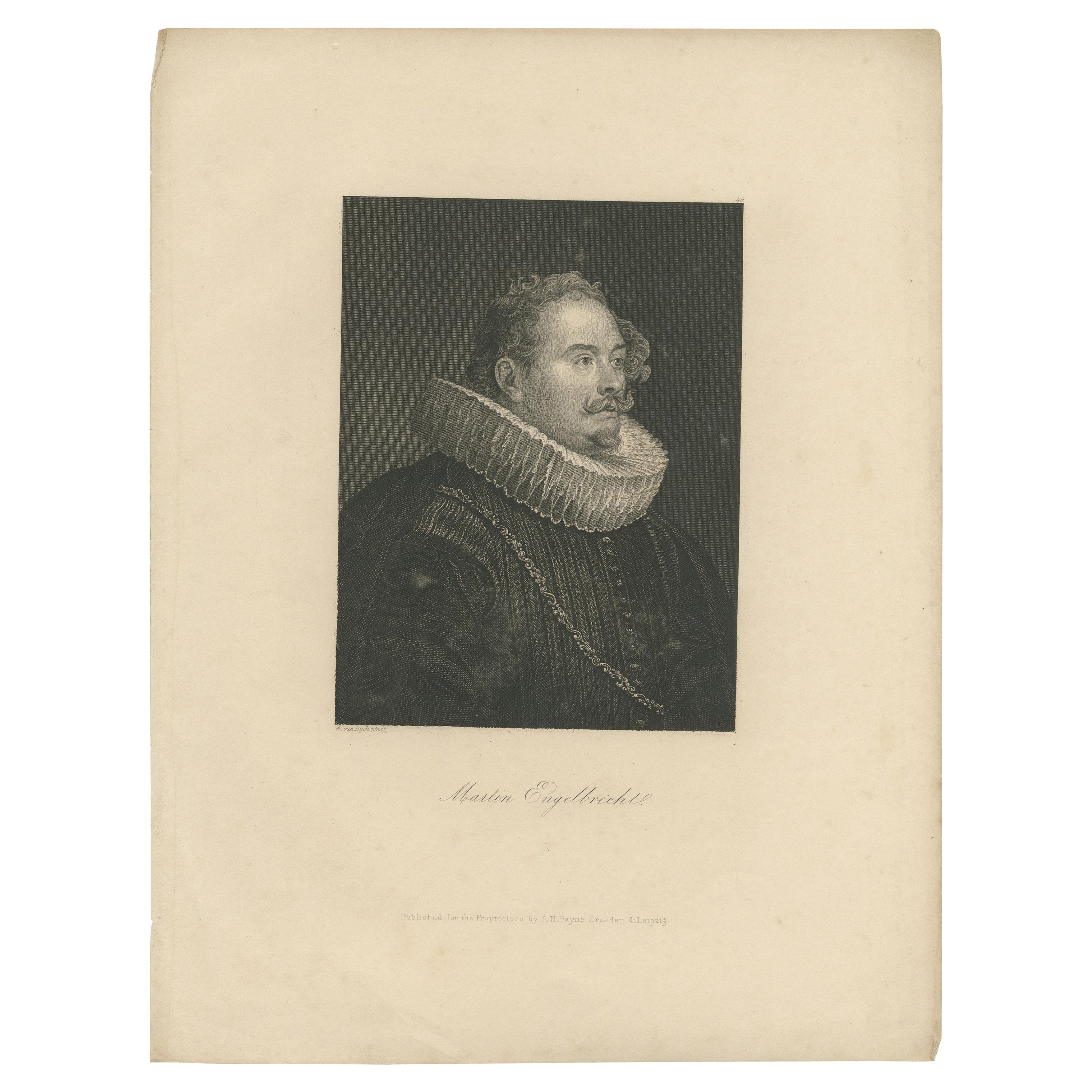 Ritratto antico di Martin EngelBRECHT di Payne 'c.1840'. in vendita
