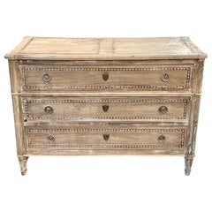 18th Century Italian Bleached Walnut Commode with Inlay
