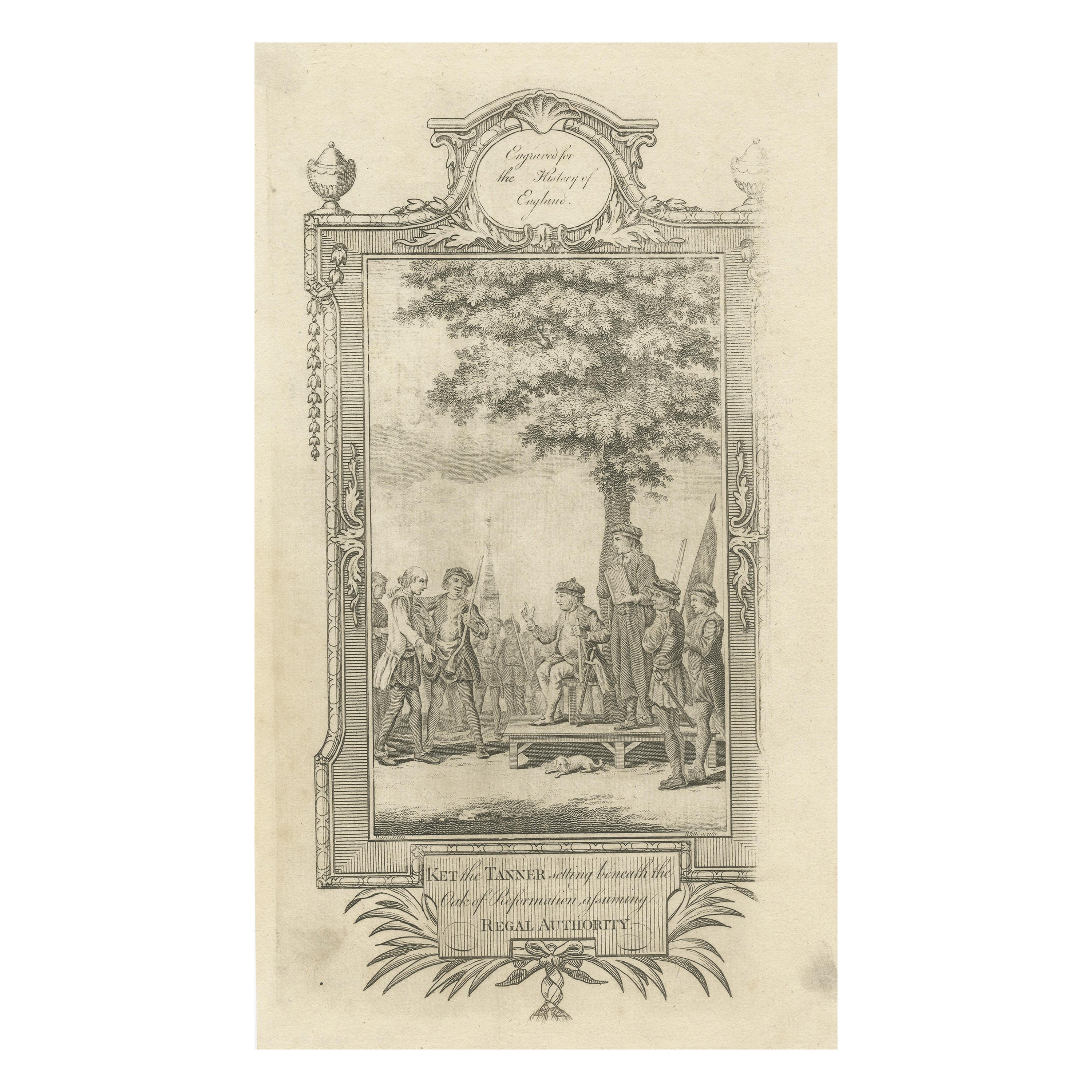 Stampa antica di Ket il conciatore di Russel del 1781