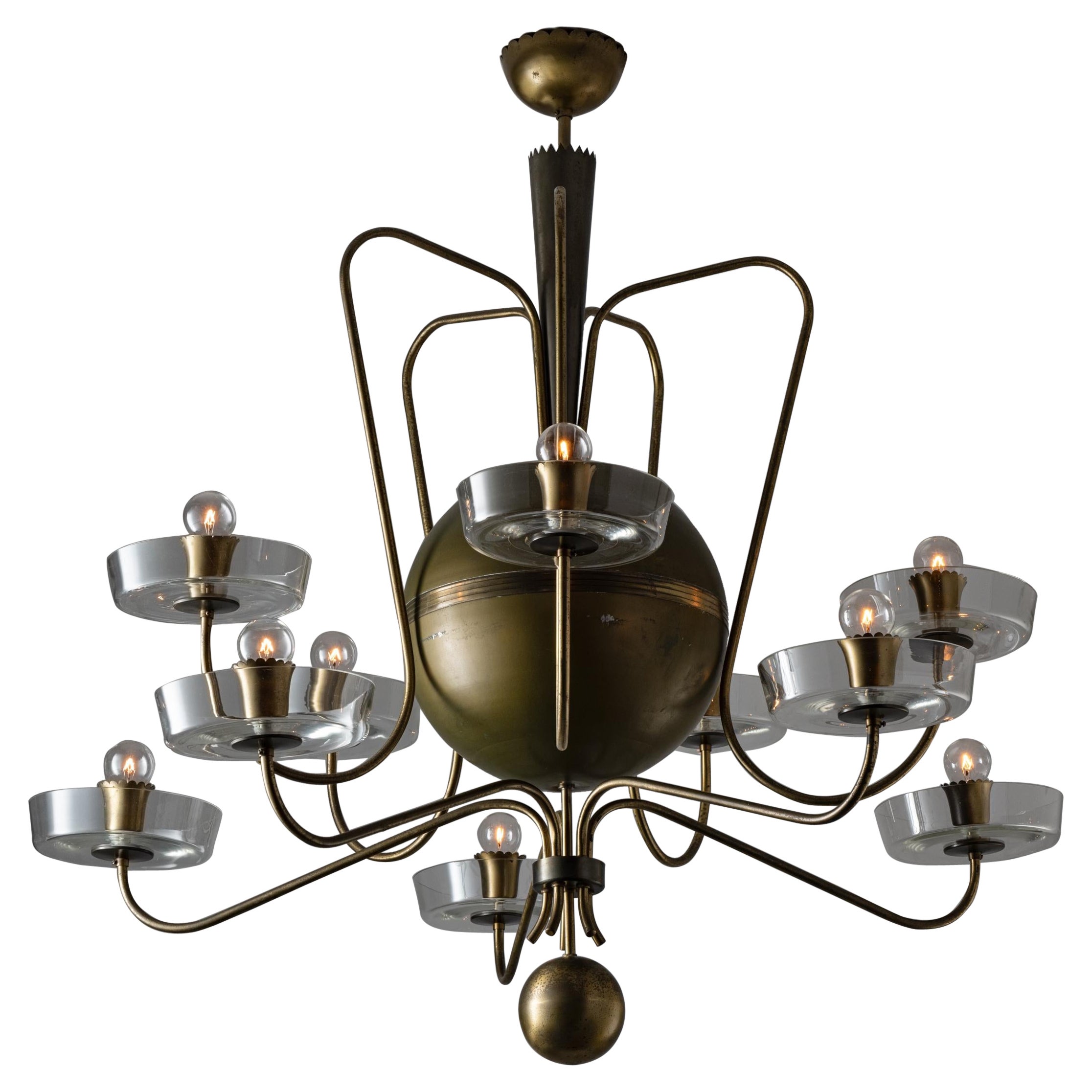 Large Custom Italian Chandelier For Sale