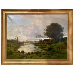 Early 20th Century European Oil on Canvas Landscape Painting