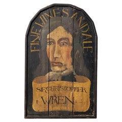 English Pub Sign, "Fine Wines and Ale - Sir Christopher Wren"