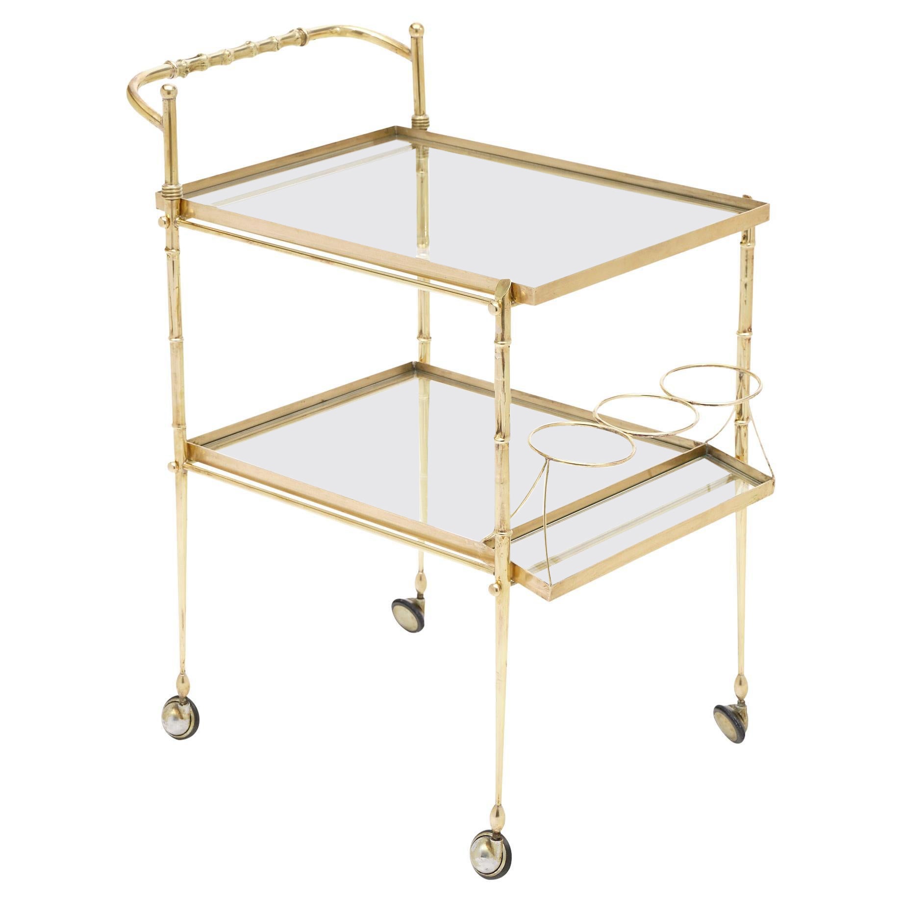 Italian Brass Art Deco Bar Cart