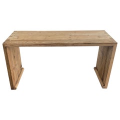 Vintage Reclaimed Wood Waterfall Elm Wood Console Table or Desk