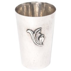 Modernist Sterling Silver Mint Julep Cup with Leaf by Janiyé Miyé Matsukat