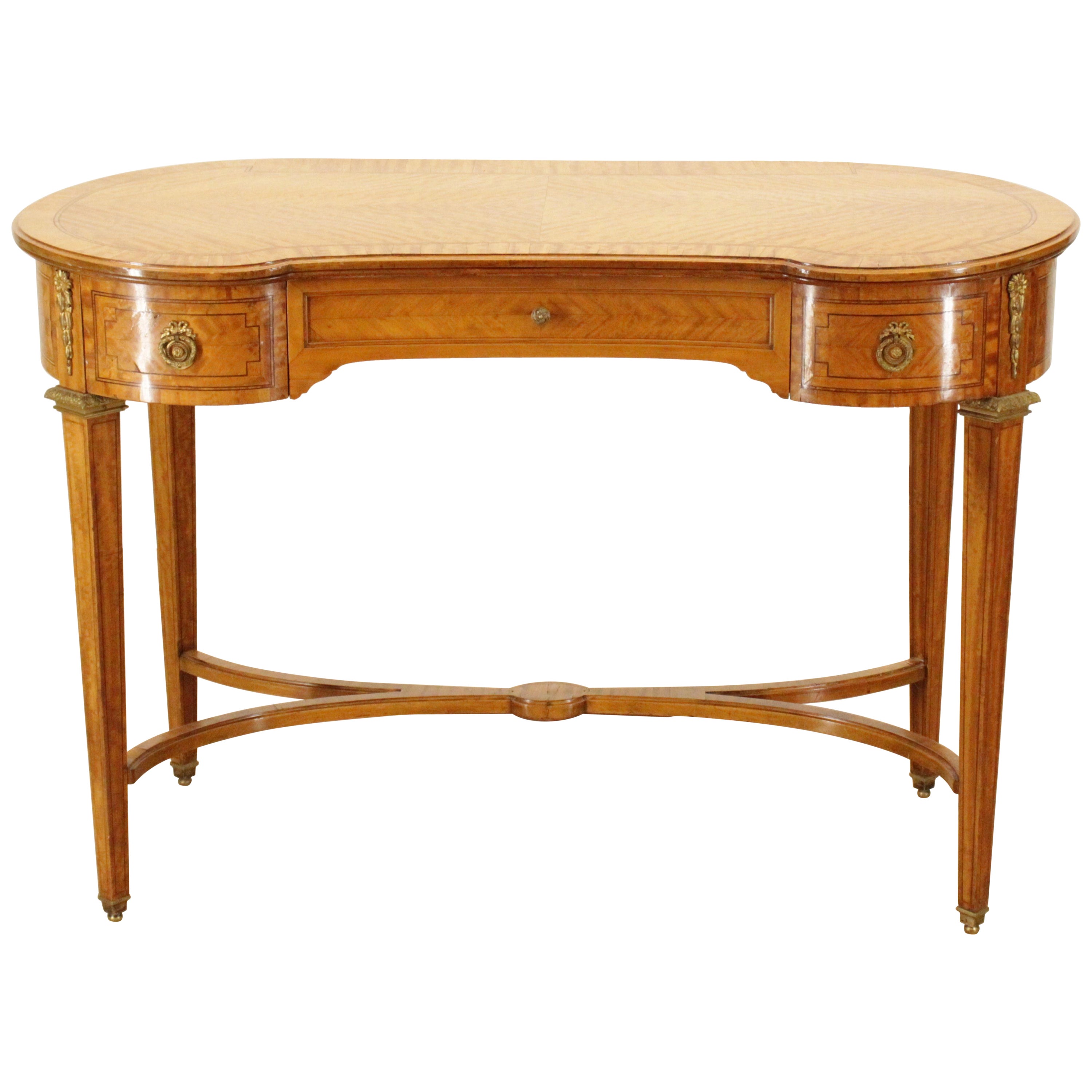 20th Century Italian George III Style Satinwood Dressing Table or Desk