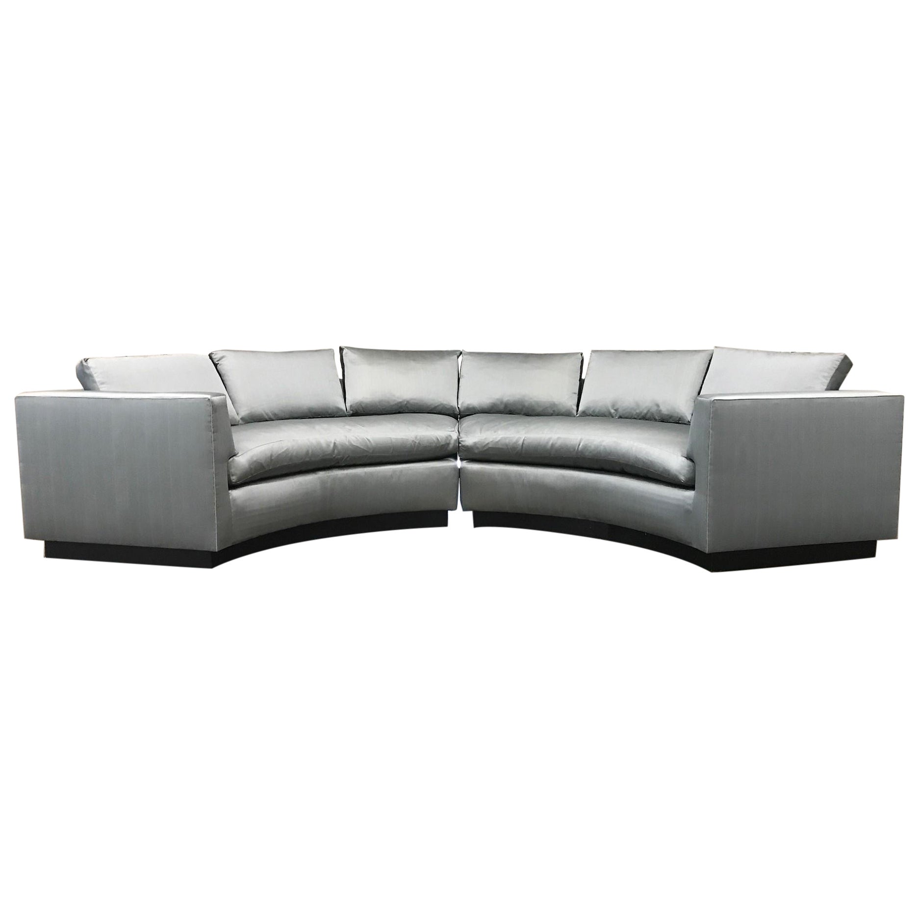 Two-Piece Sofa Sectional in Satin For Sale