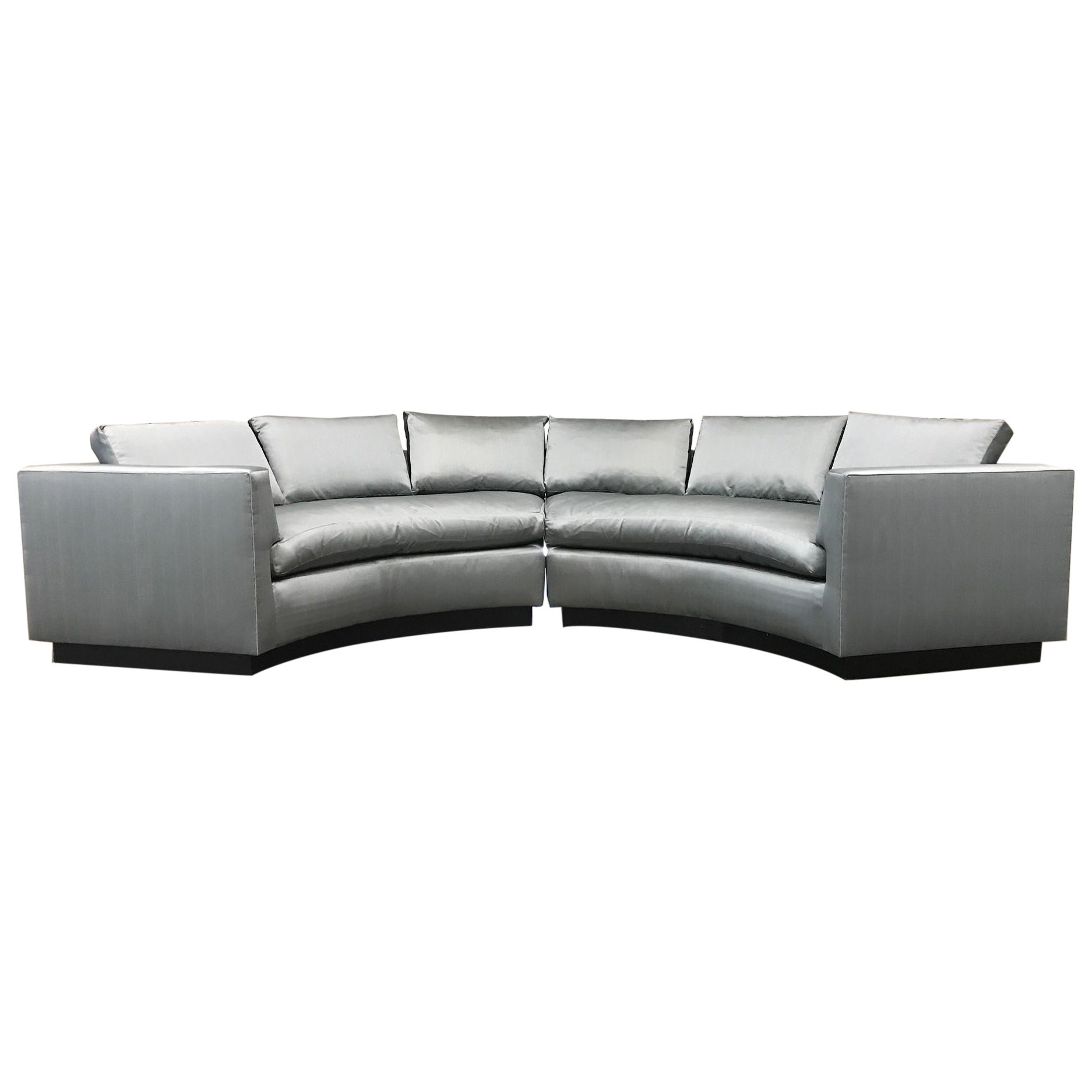 Zweiteiliges Sofa-Sessel aus Satin im Angebot