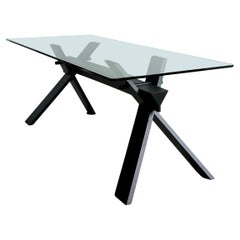 La Piana Italian Glass Table by Alfredo Simonit and Girgio Del Piero for Bross