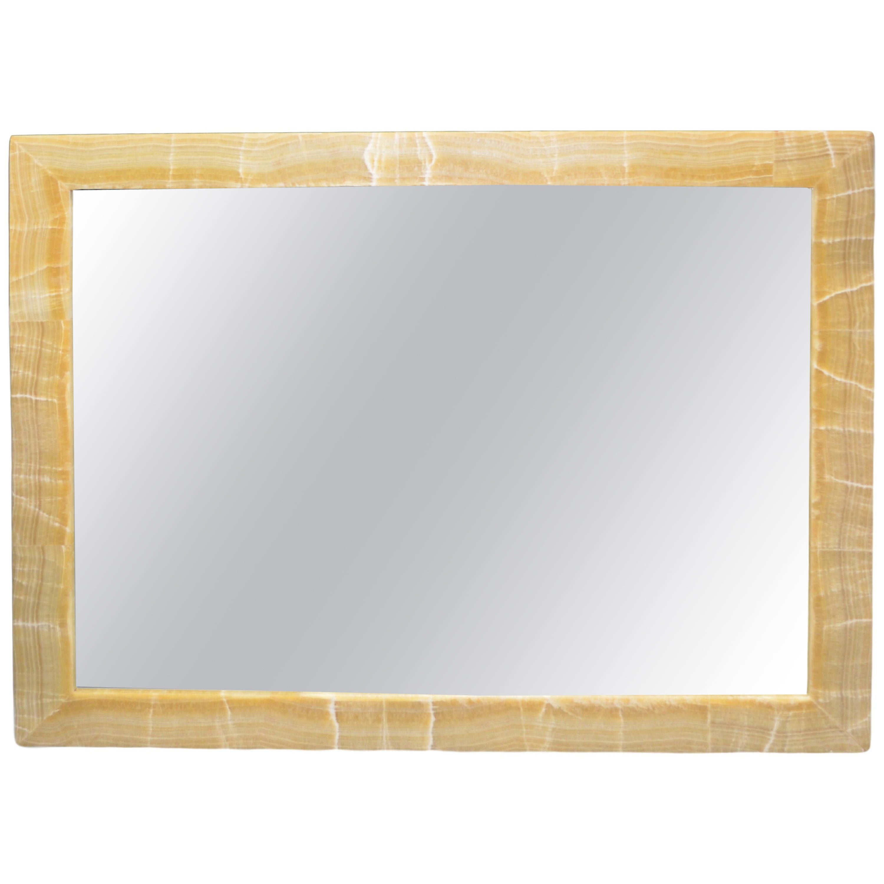 Rectangular Layered Onyx Mirror For Sale at 1stDibs