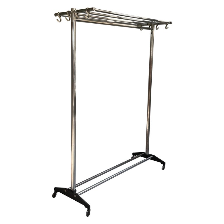 MachineAge Rolling Chrome Garment Rack For Sale at 1stDibs