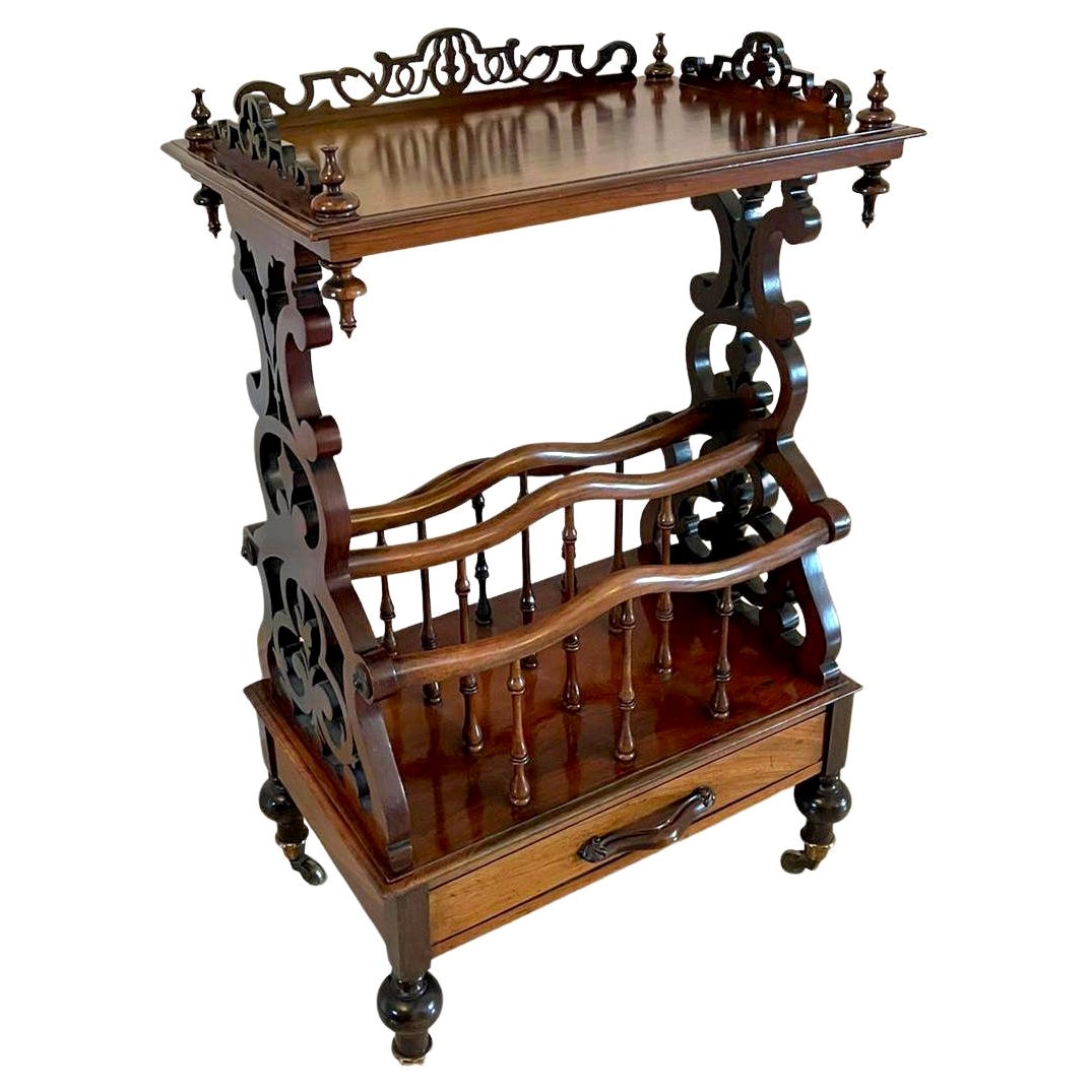 Fantastic Quality Antique Victorian Rosewood Canterbury Whatnot For Sale