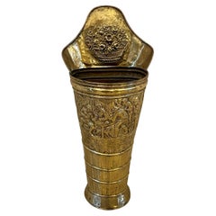 Large Antique Edwardian Ornate Brass Stick Stand