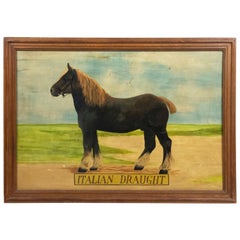 Vintage American Country Horse Italian Draught Painting