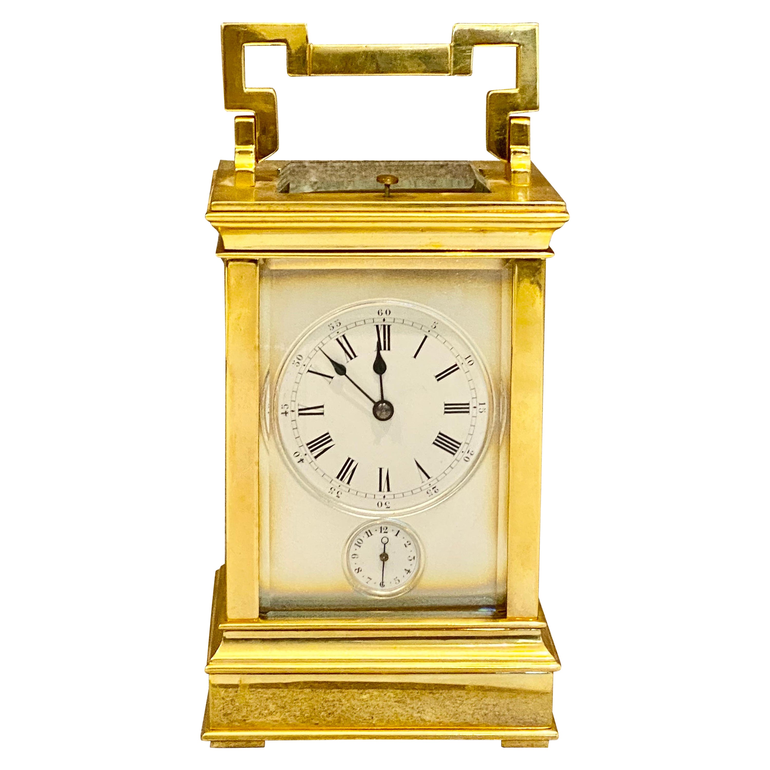 French Quarter Repeating Grand Sonnerie Carriage Alarum Clock Early 20th C