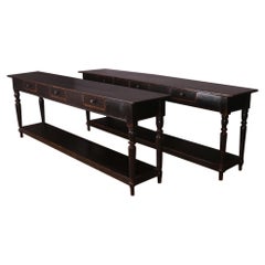 Pair of French Potboard Console Tables