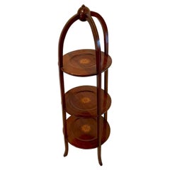 Antique Edwardian Inlaid Mahogany Cake Stand