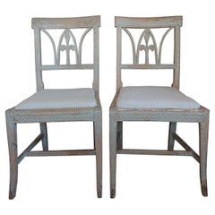 Pair of 19th Century Swedish Gustavian Chairs with Originalpaint