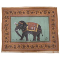 1970s Jaime Parlade Designer Hand Painting "Elephant" Oil on Canvas