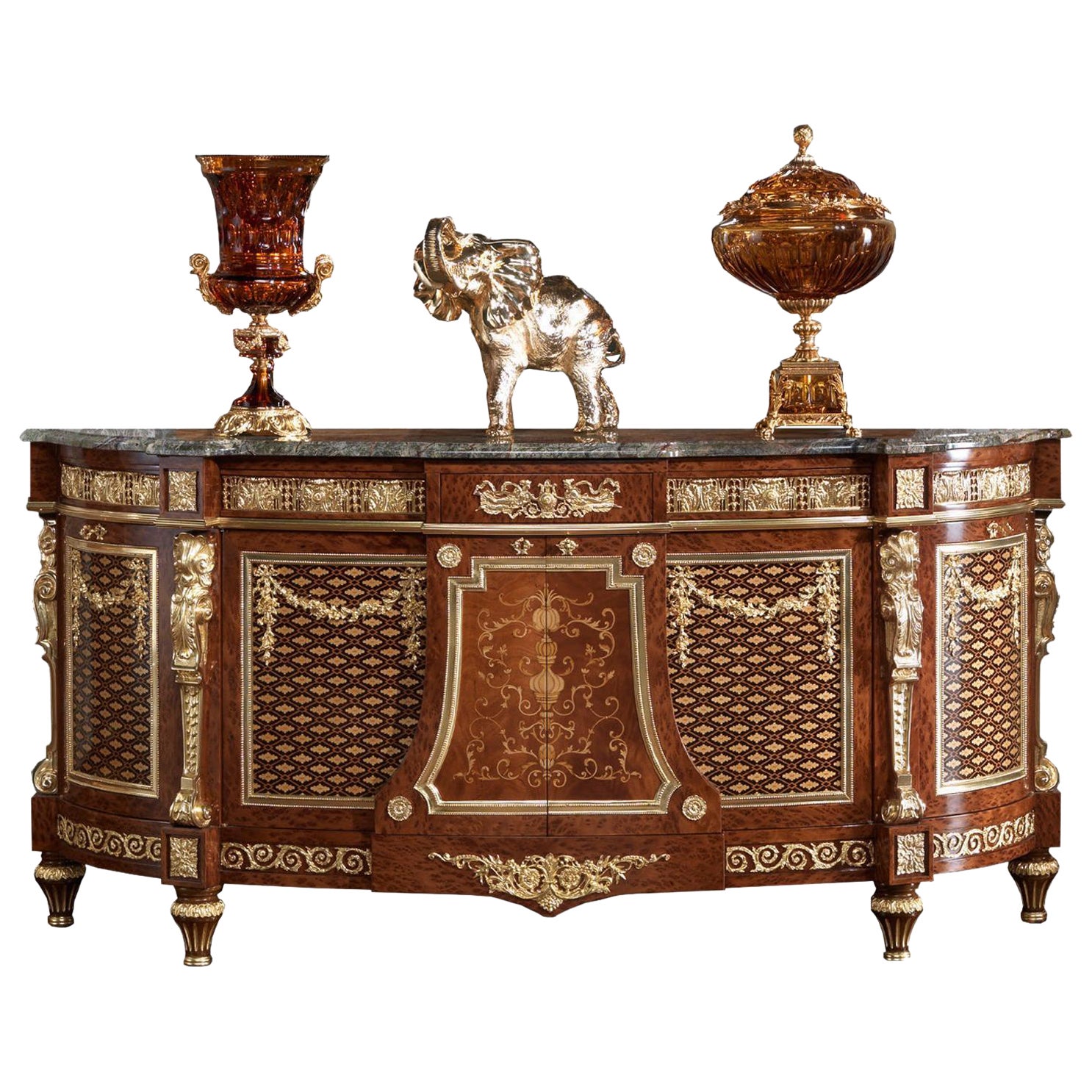 Sideboard mit Blattgold und Radica-Intarsien von Modenese Interiors