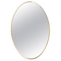 Italian Midcentury Wall Mirror with Brass Frame, 1950s