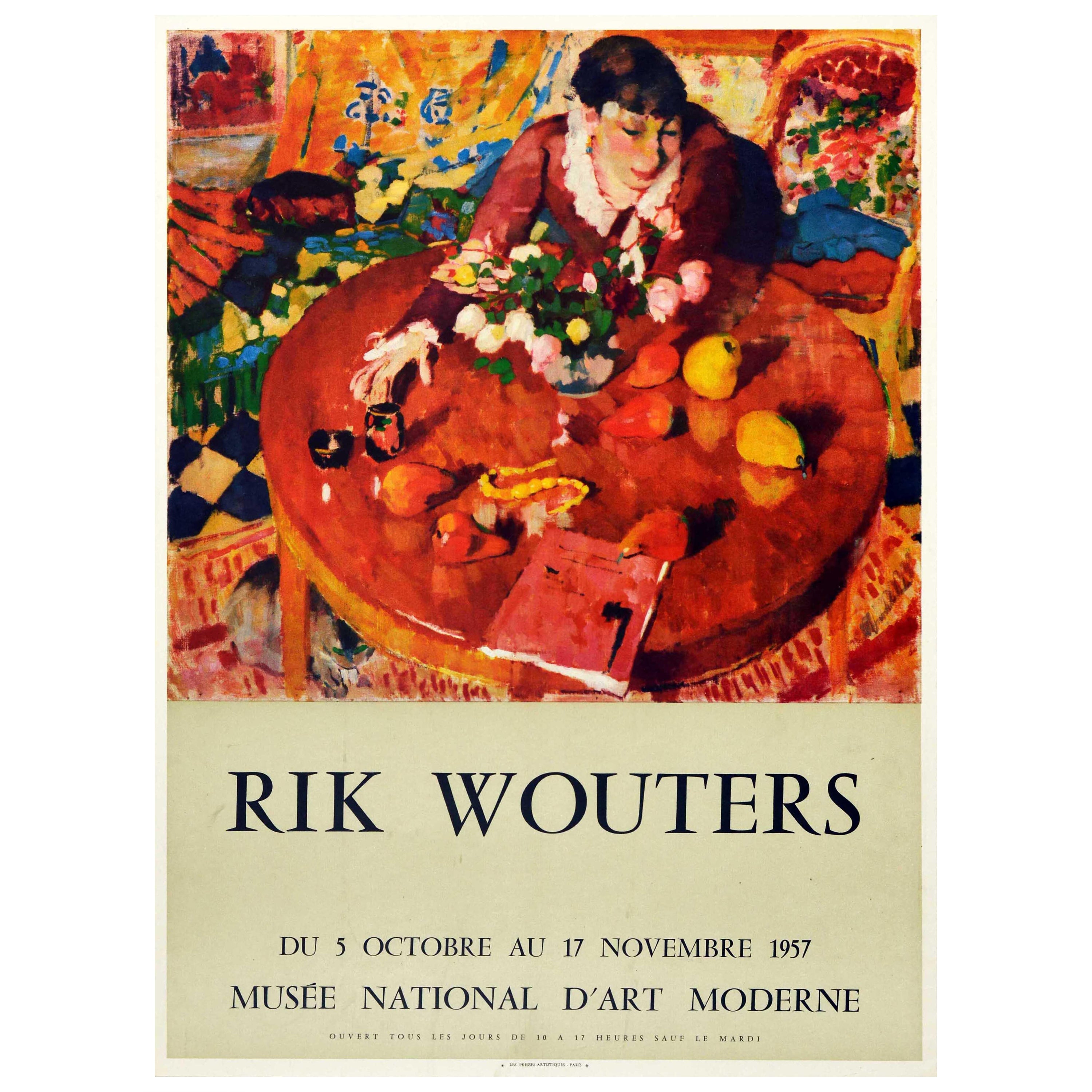 Original Vintage Art Exhibition Poster Rik Wouters National Museum Of Modern Art