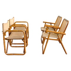 Italian Midcentury Set of Four Chairs in a Manner of Crespi, 1960's