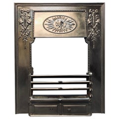 Retro Scottish Cast Iron Fireplace Insert with Canopy