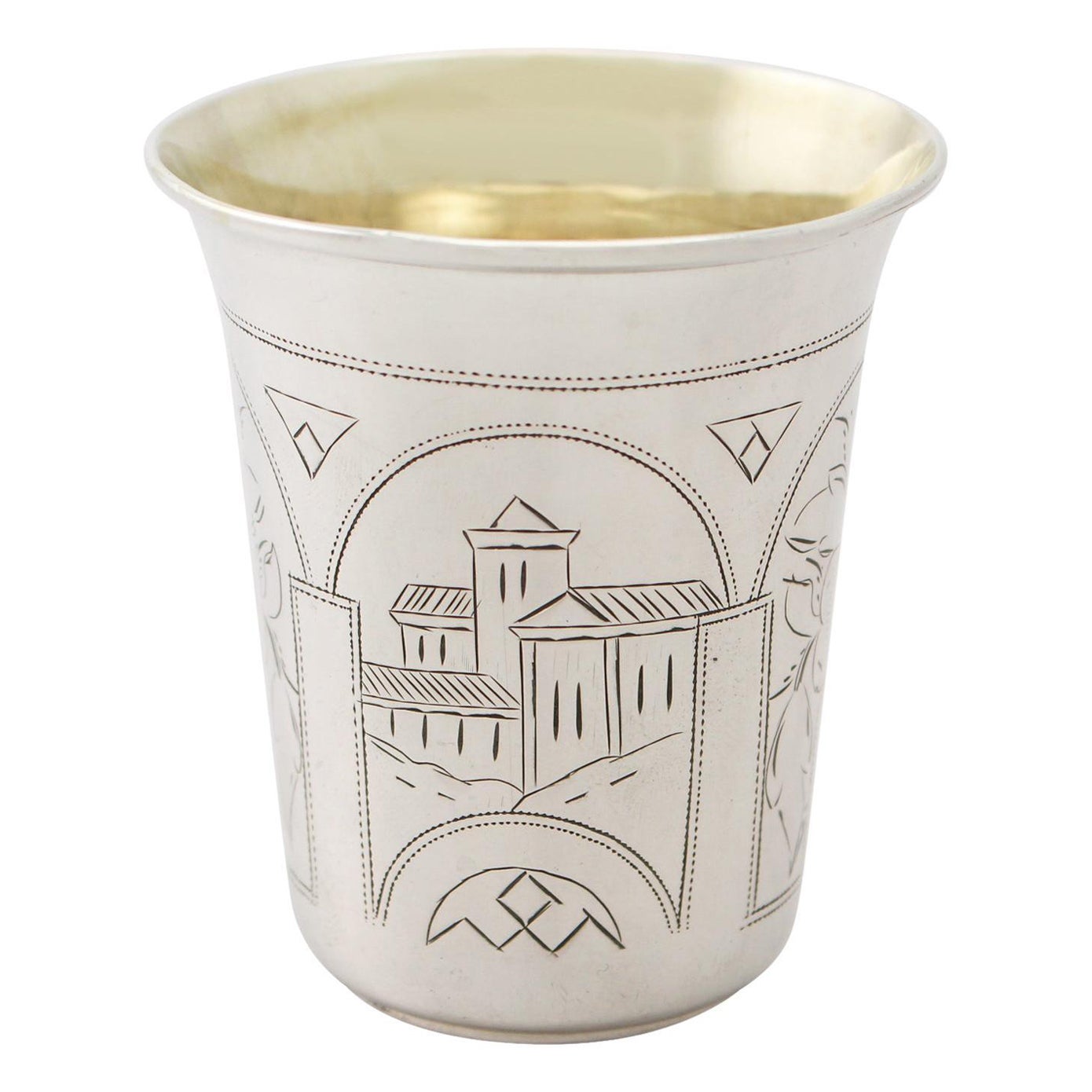 1800s Russian Silver Kiddush Vodka Cup / Beaker For Sale