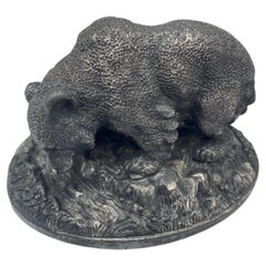 Antique Small 19th Century Metal Bear Figurine