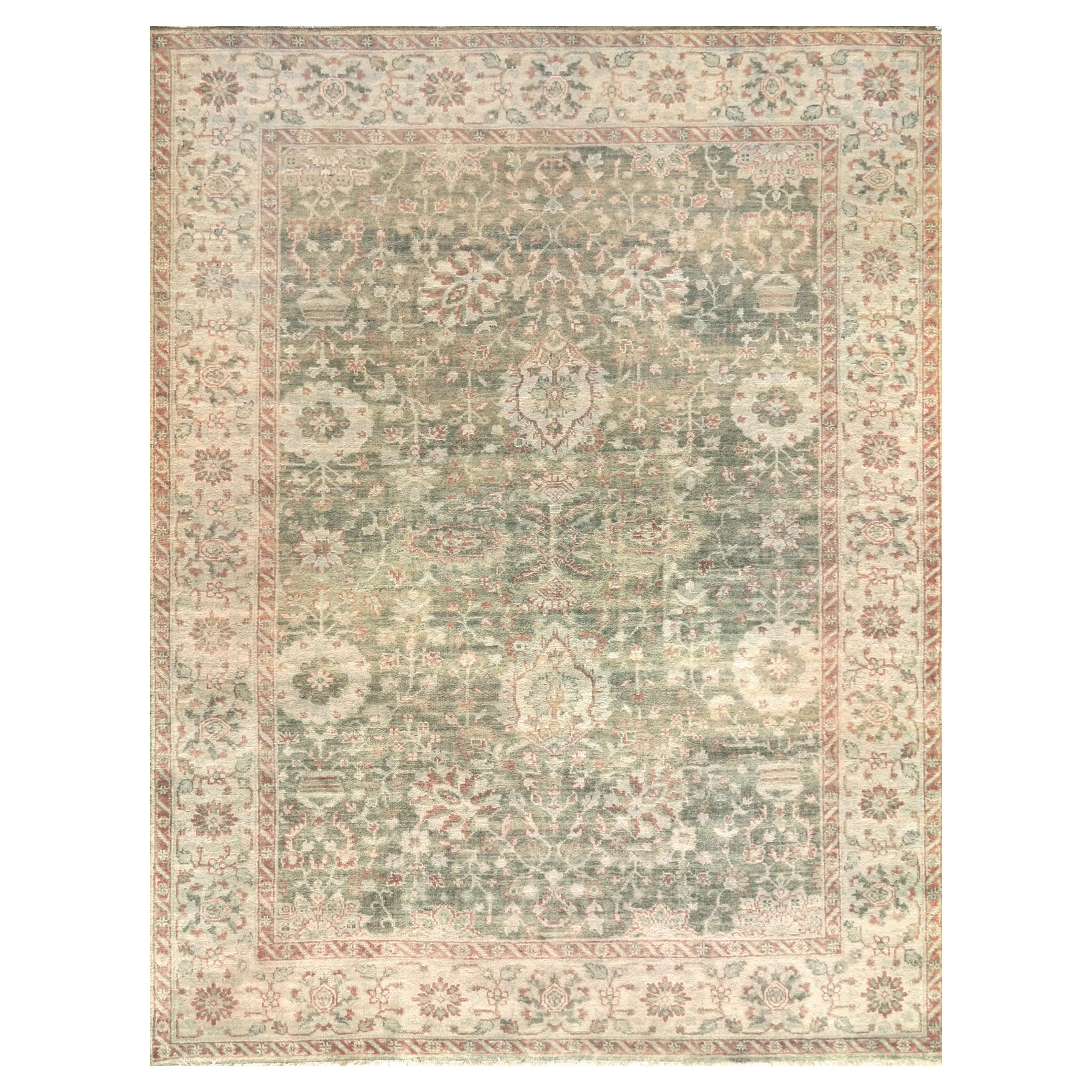 Handwoven Oushak Style Rug For Sale