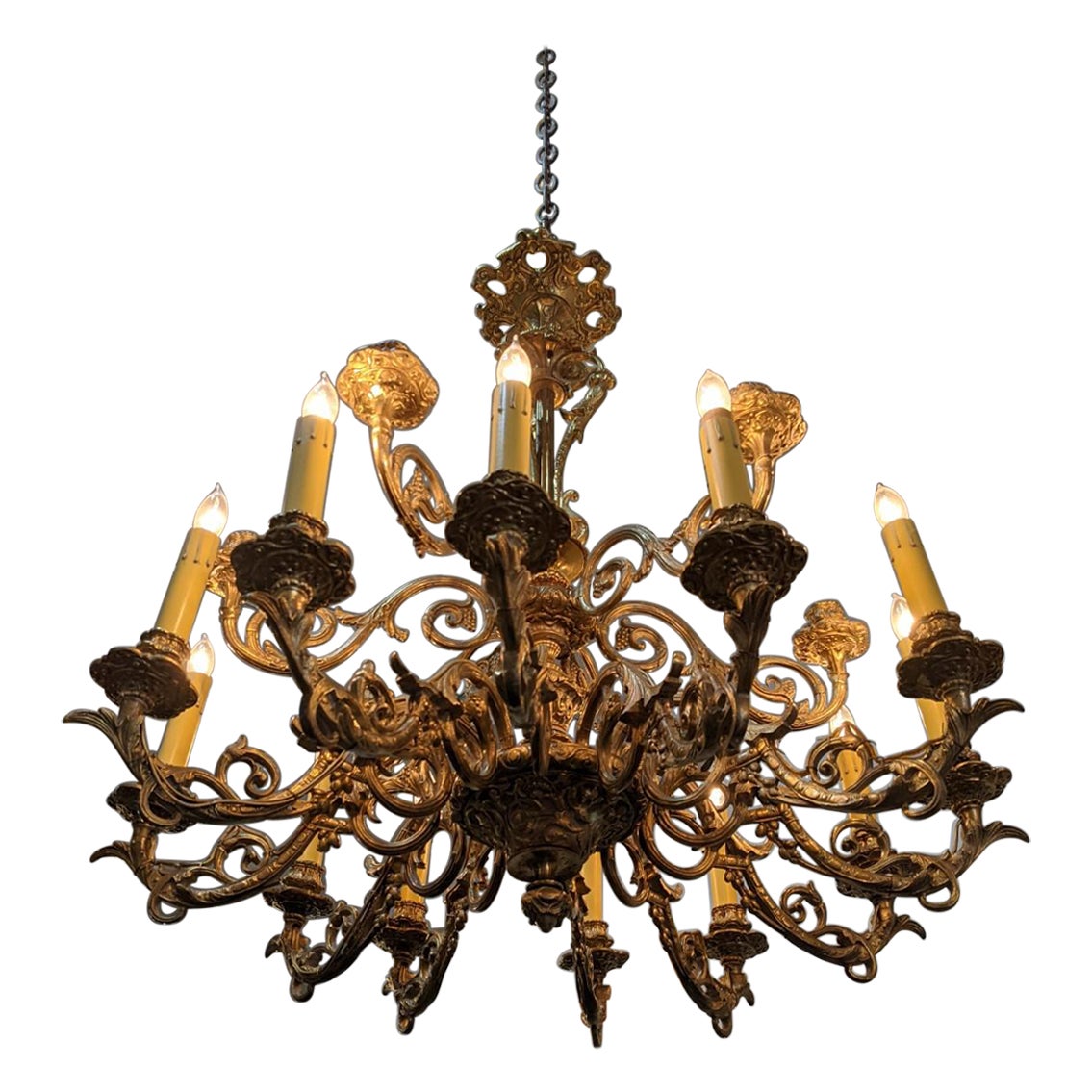 19th Century Bronze Chandelier from France