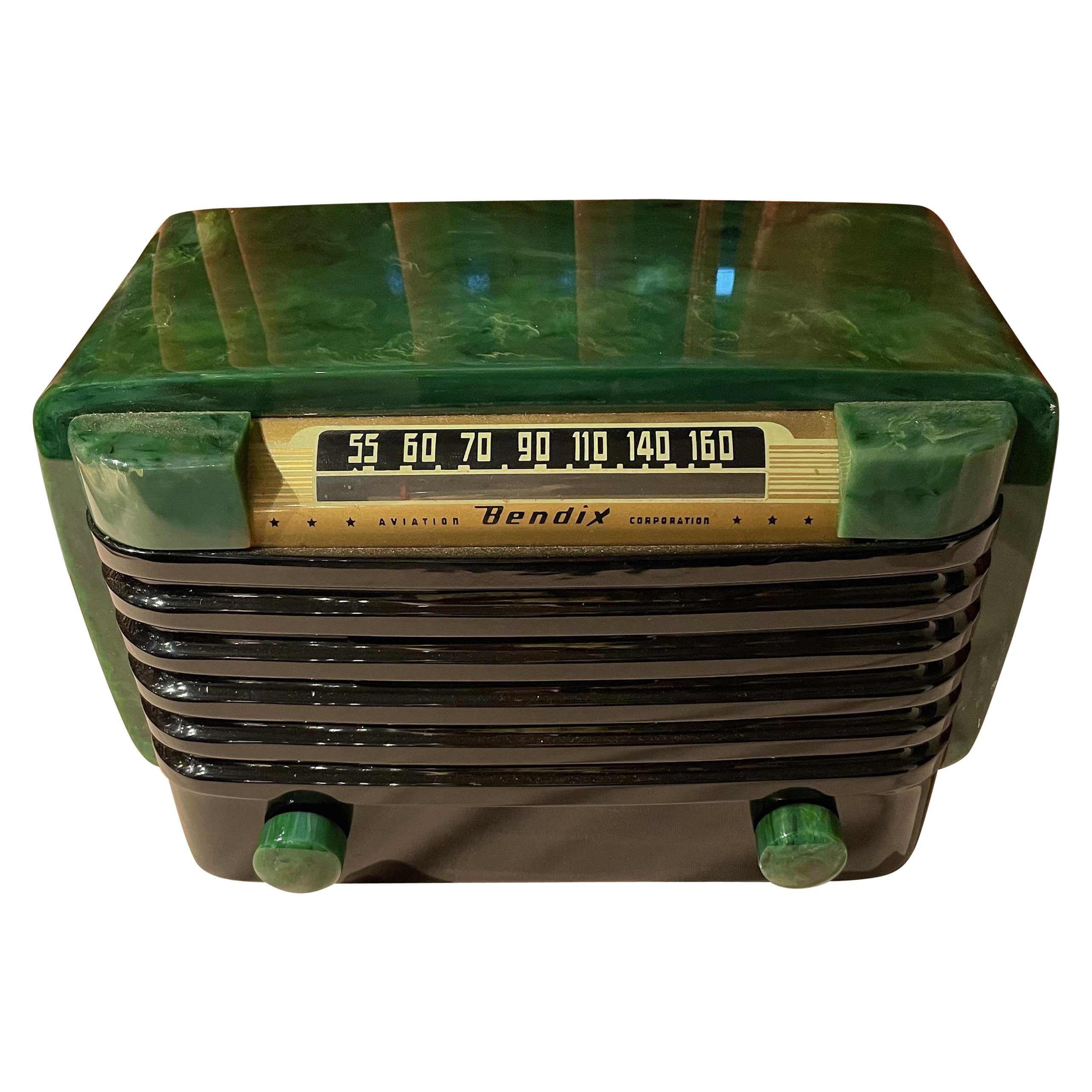 Bendix 526C Catalin Radio in Bright Jadeite Green wIntense Marbleizing Bluetooth