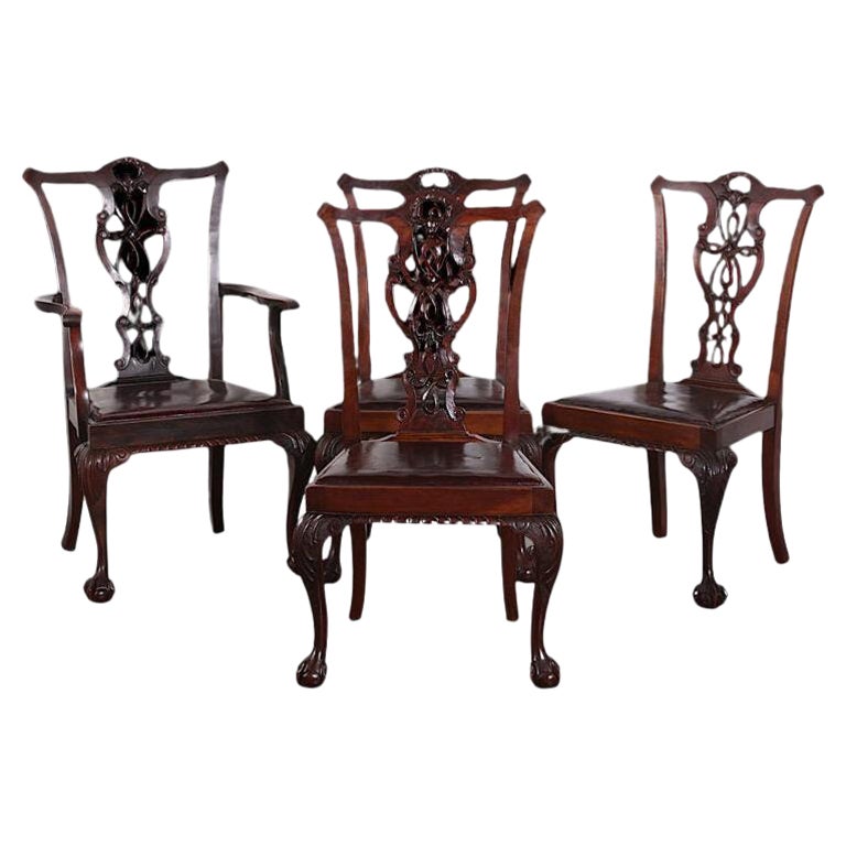 Set of Four English Chippendale Chairs
