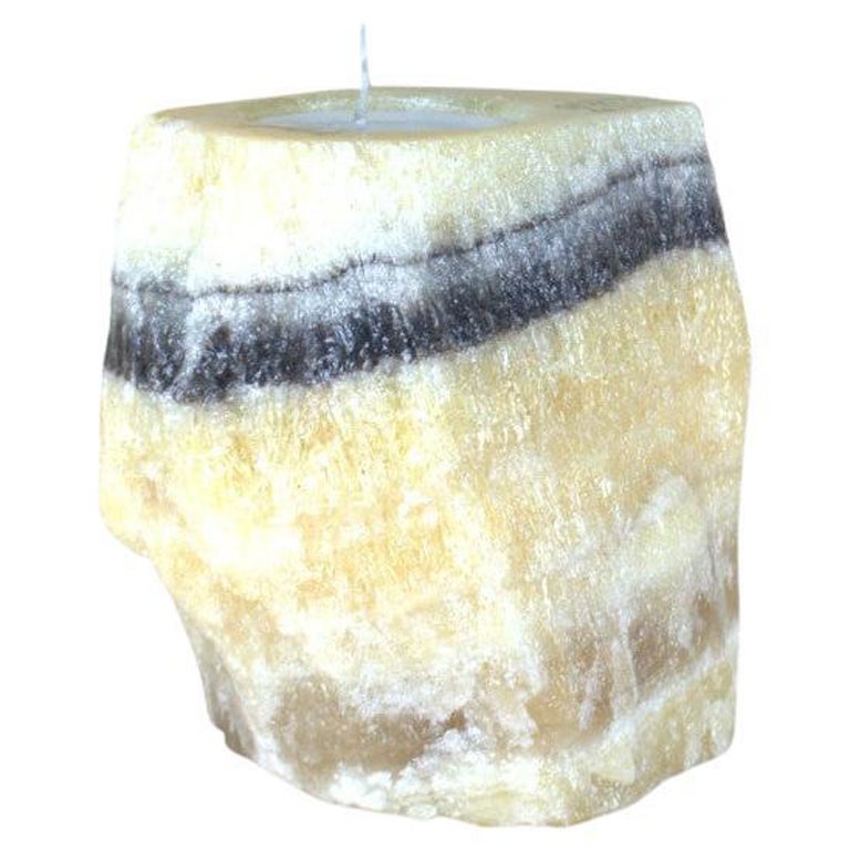 Layered Onyx Candle Holder For Sale at 1stDibs