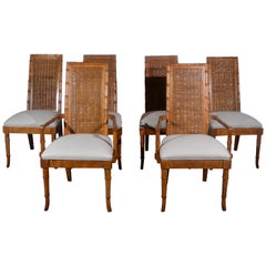 Faux Bamboo Dining Chairs S/6