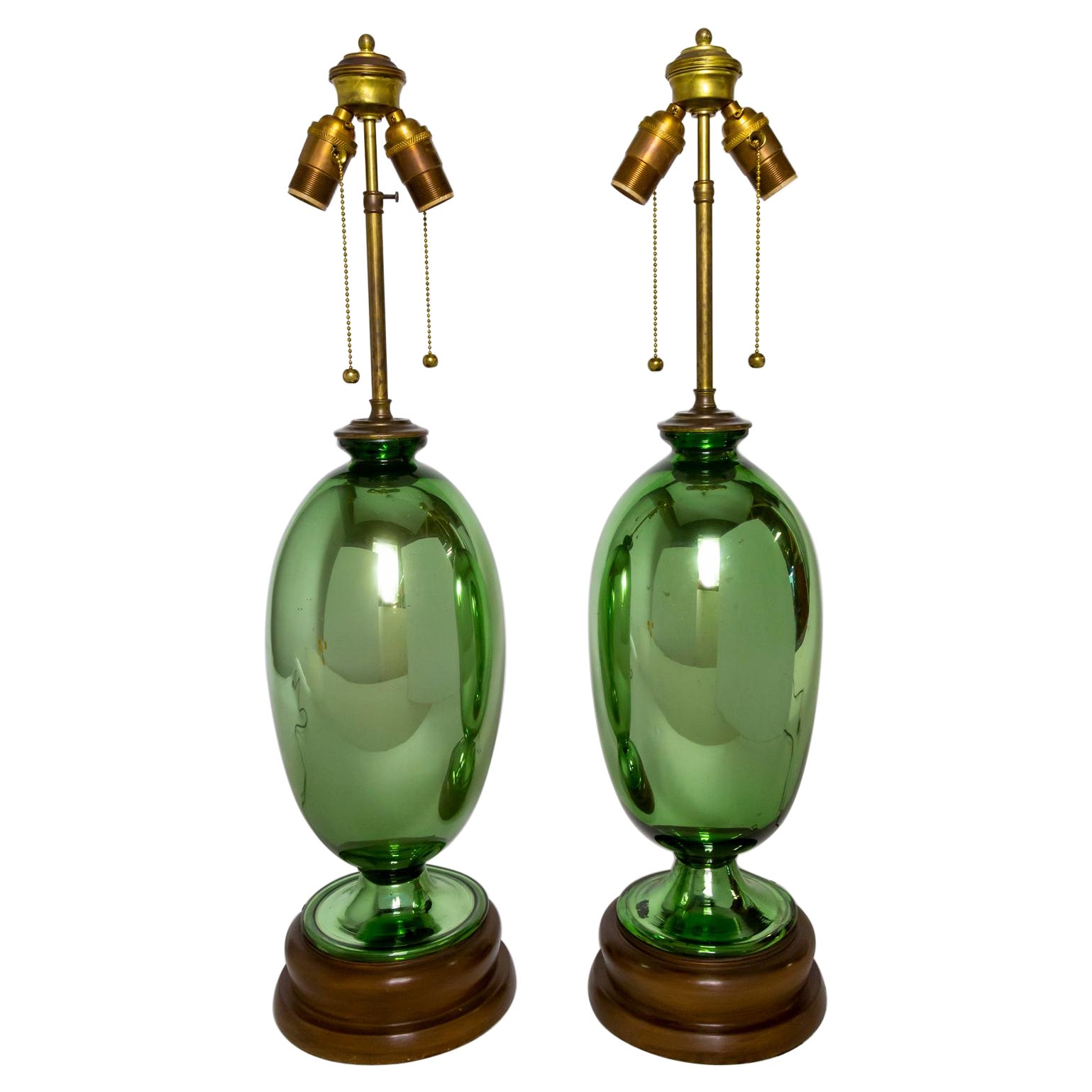 Pair of Mercury Glass Lamps For Sale at 1stDibs