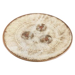 Tatsuzo Shimaoka Signed Japanese Mingei Rope Inlay Ceramic Pottery Bowl Plate