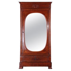 French Mahogany Louis Philippe Single Door Armoire