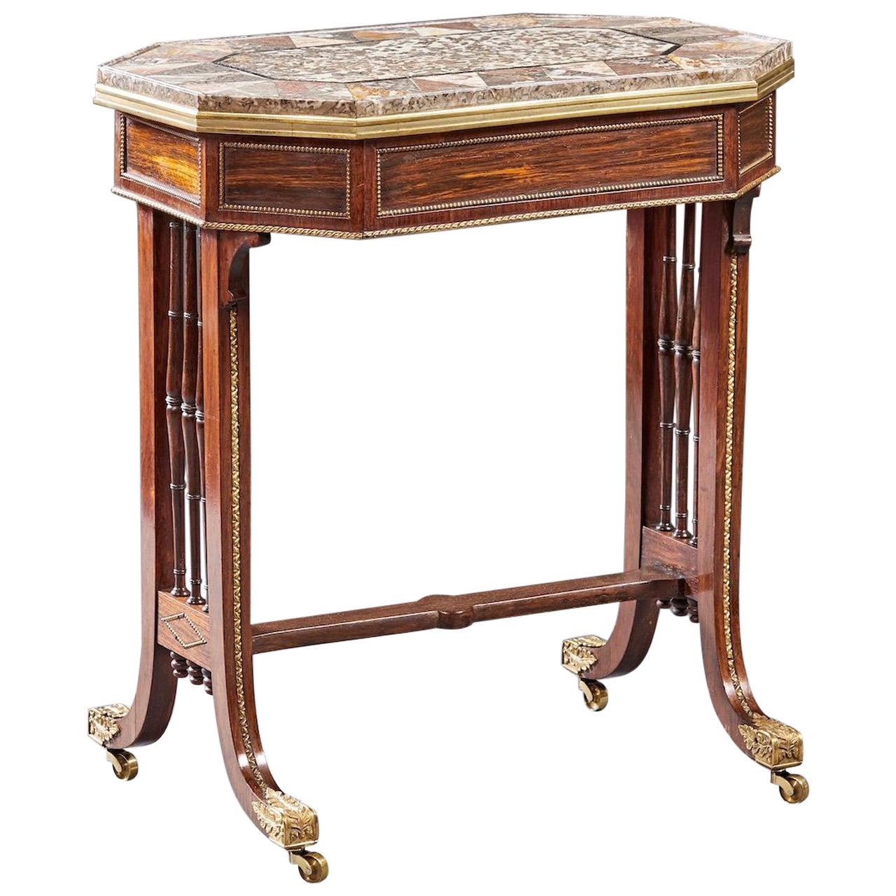 Rare English Regency Period Specimen Marble Table Attributed to Gillows For Sale