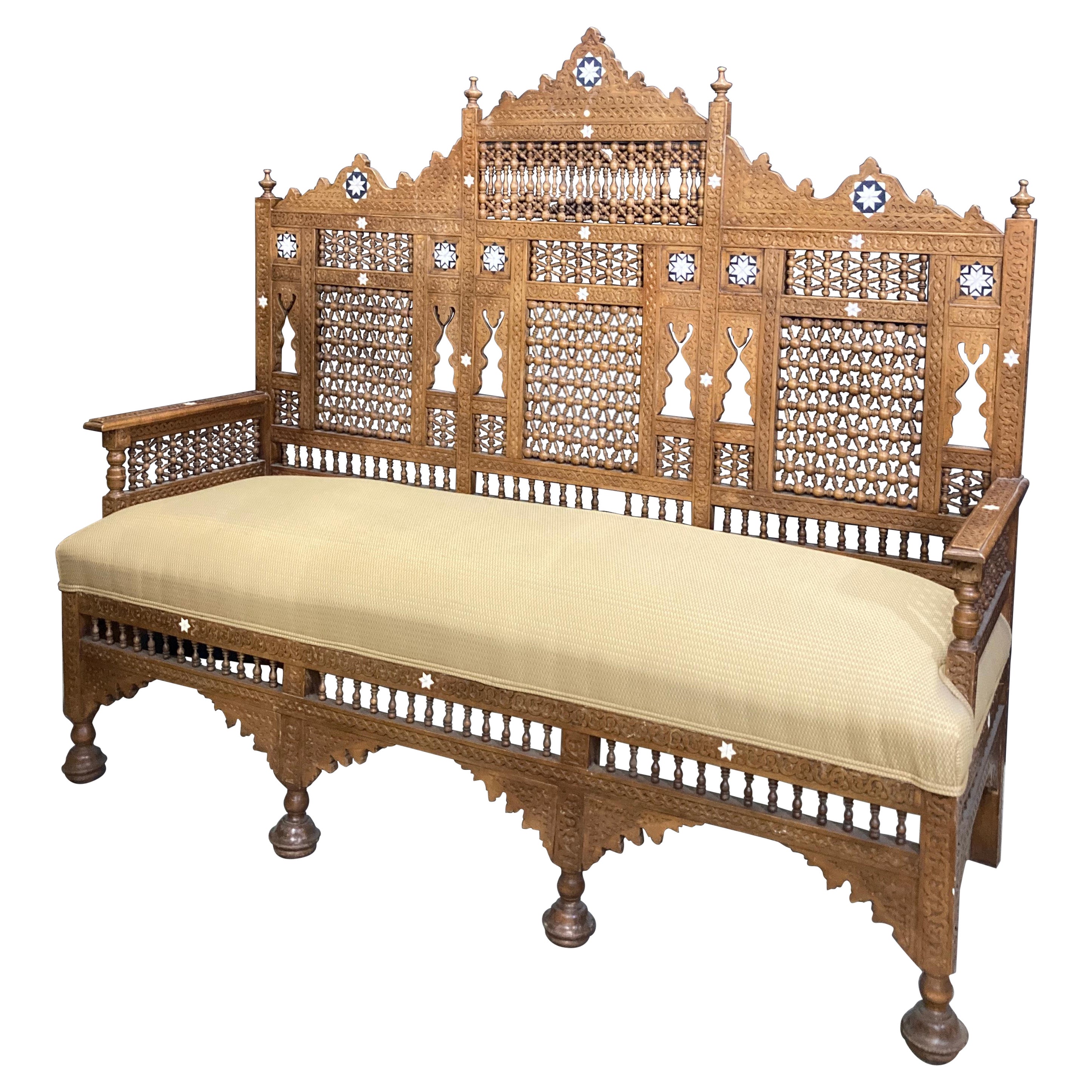 Moorish Middle Eastern Moorish Arabian Style Settee