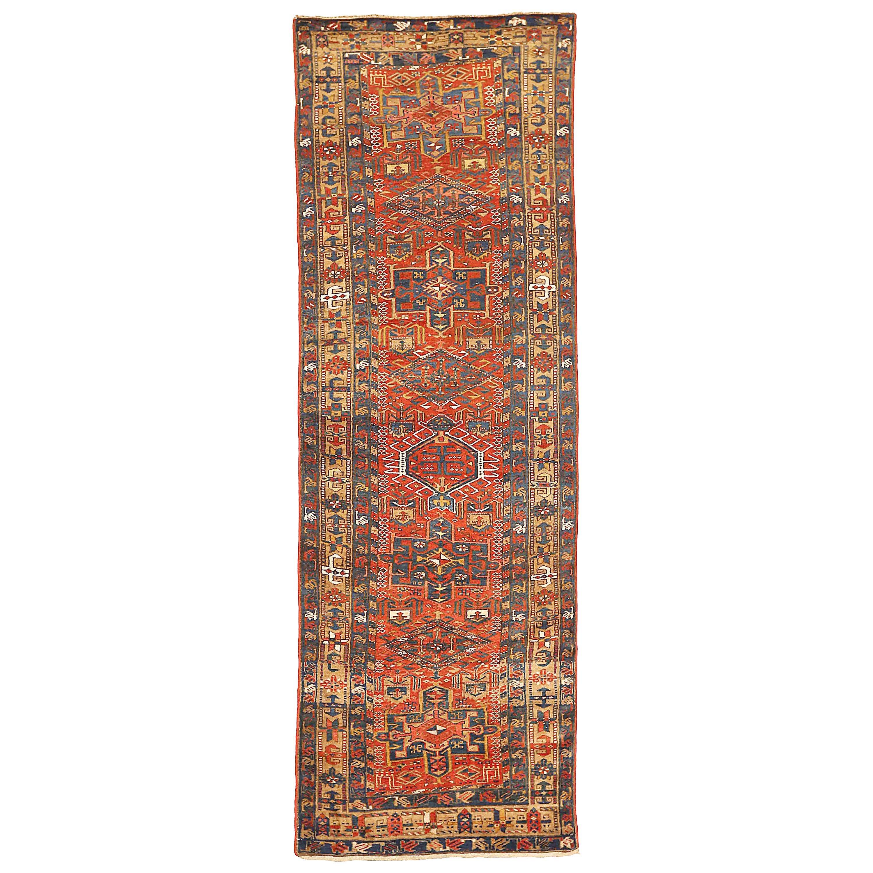 Antique Persian Area Rug Heriz Design For Sale