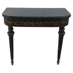Italian Neo-Classic Style Black and Gold Carved Console Table