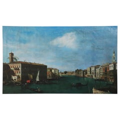 Italian Venetian Canal and Town Oil Painting on Canvas