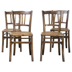 1940's Set of Four Cane Seated Dining Chairs