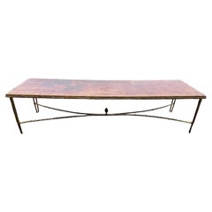 1970 ‘Coffee Table Bronze Bamboo Model Maison Baguès Chinese Lacquer 168 X 65 cm