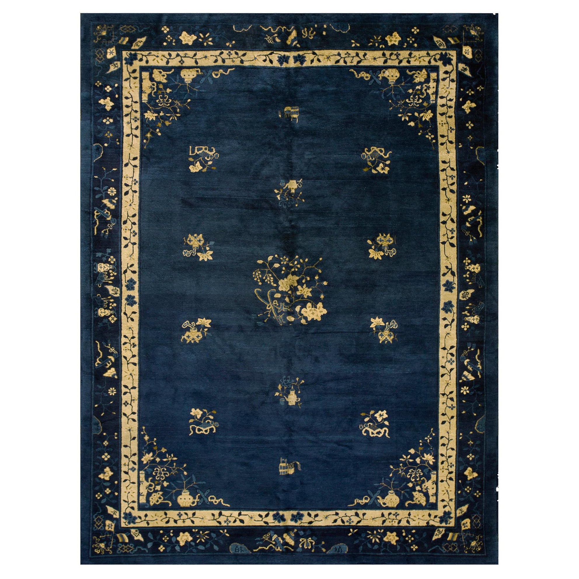 Antique Chinese Peking Rug 8' 0'' x 10' 9'' For Sale