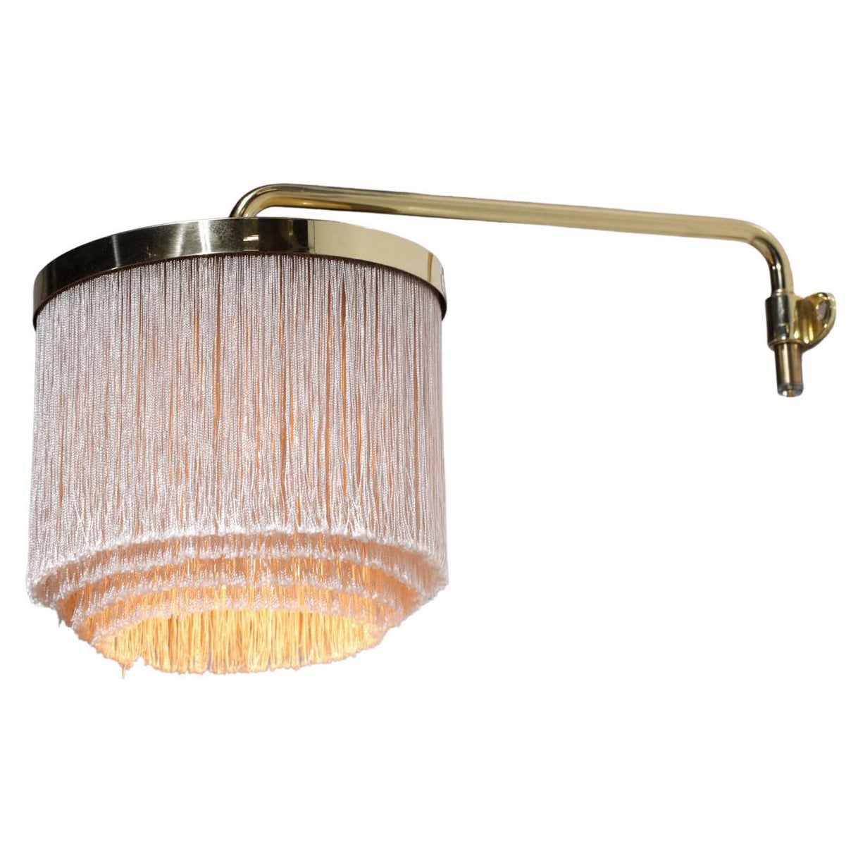 Scandinavian Wall Lamp by Hans Agne Jakobsson in Brass and Silk - F268