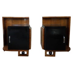 Rare Pair of French Bedside Tables, 1930s