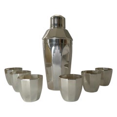 Versilberter Art déco-Cocktailshaker / Set von Elkington & Co.